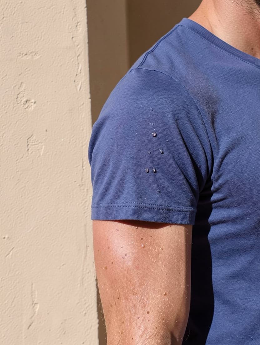 T-shirt quick-dry bleu — coupe ajustée, S à XL